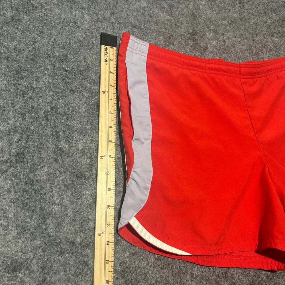 Nike Red Grey Dri-FIT Running Shorts Athletic Gym Retro Size Large